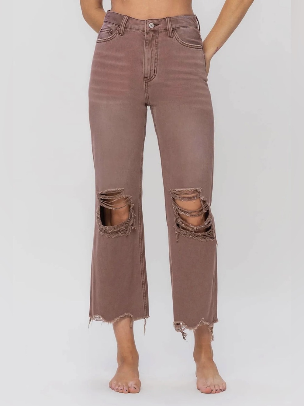 VERVET Aztec Super High Rise 90s Crop Flare Jeans Size 29